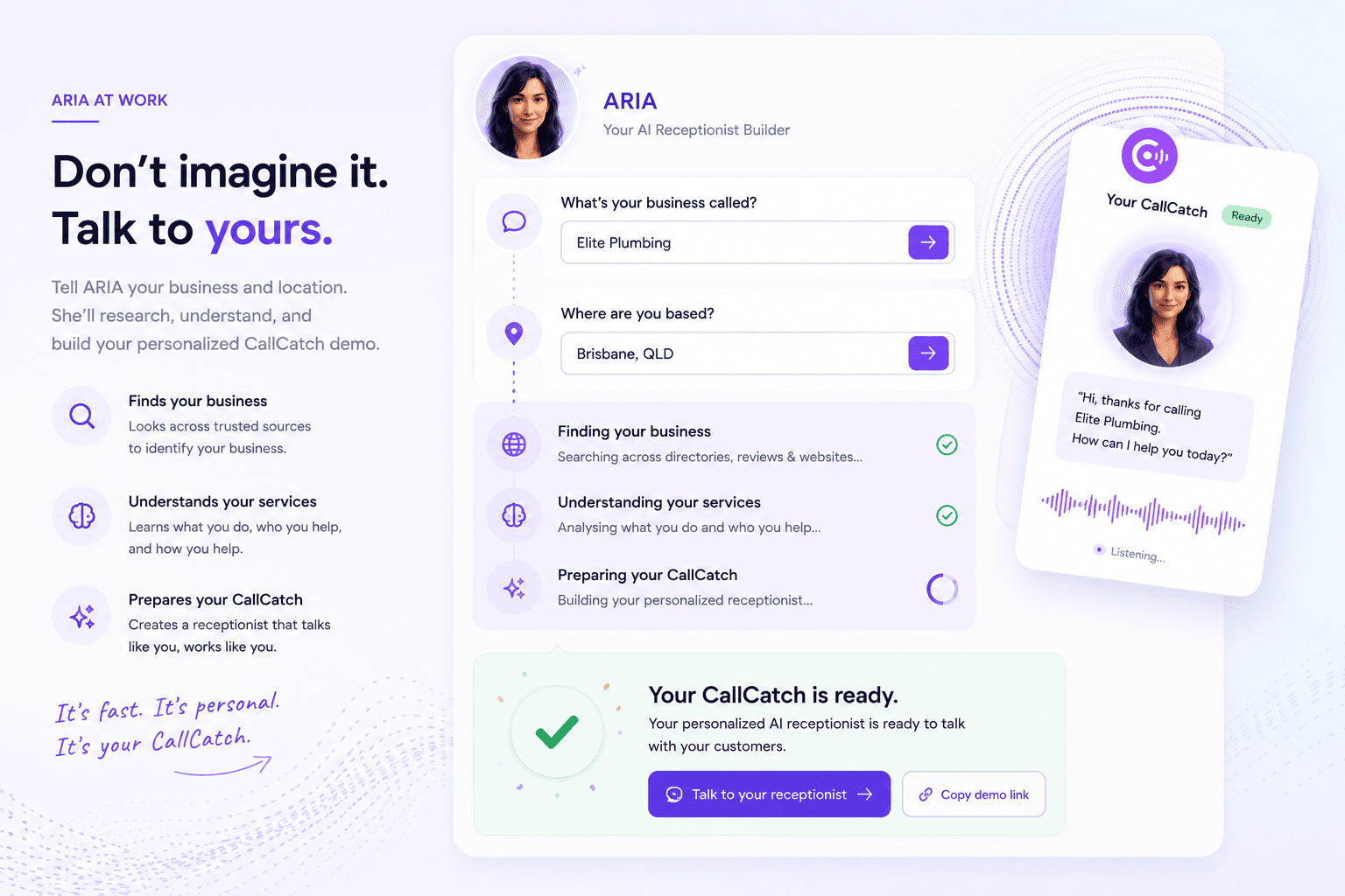 CallCatch natural conversation visual